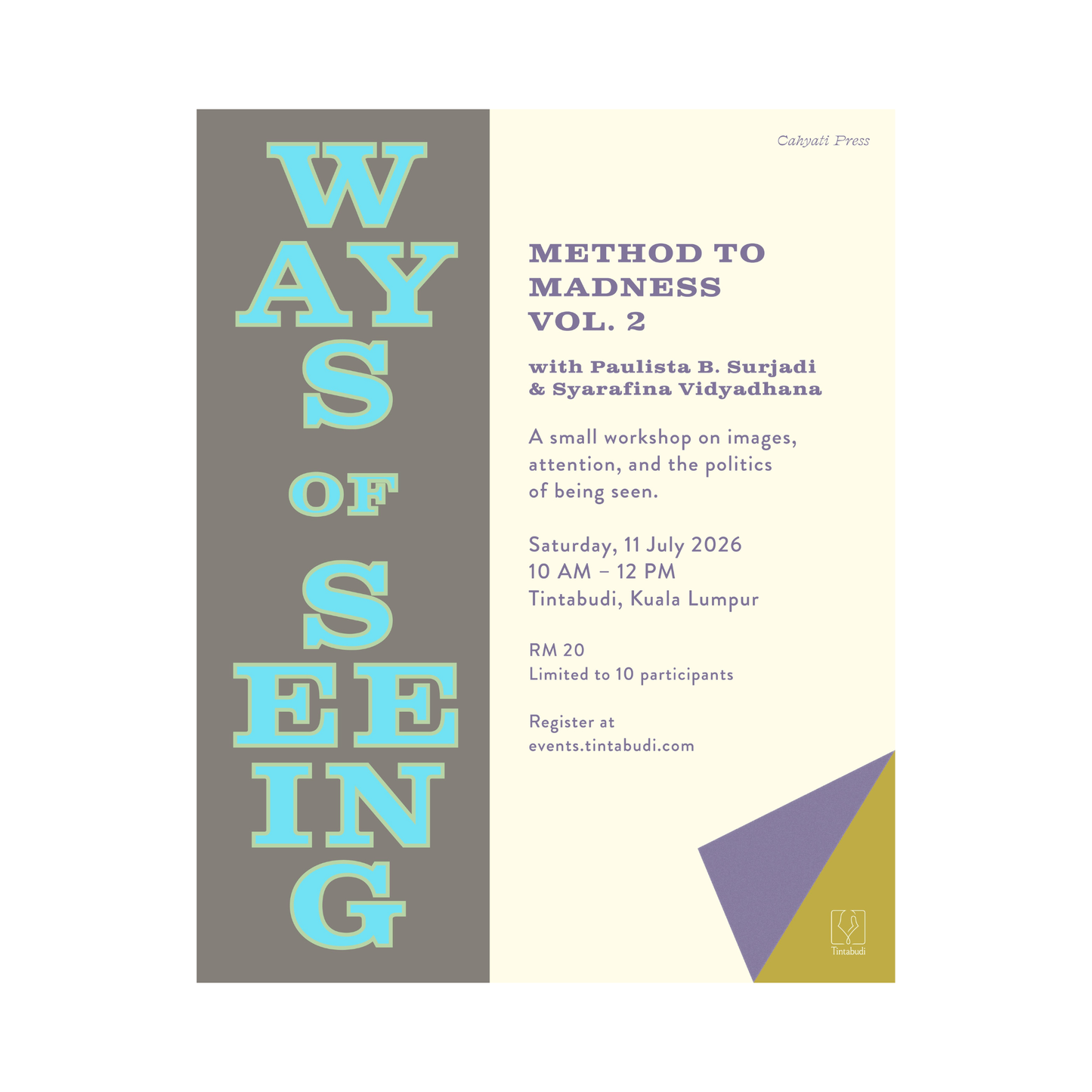 Event Ticket - Method to Madness Vol. 2: Ways of Seeing